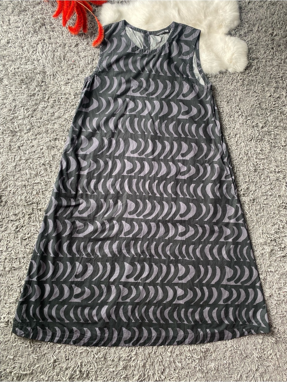 UNIQLO x Marimekko Graphic Print Sleeveless A-Line Cotton Dress